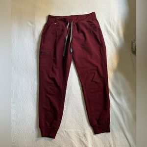 Figs burgundy zamora joggers